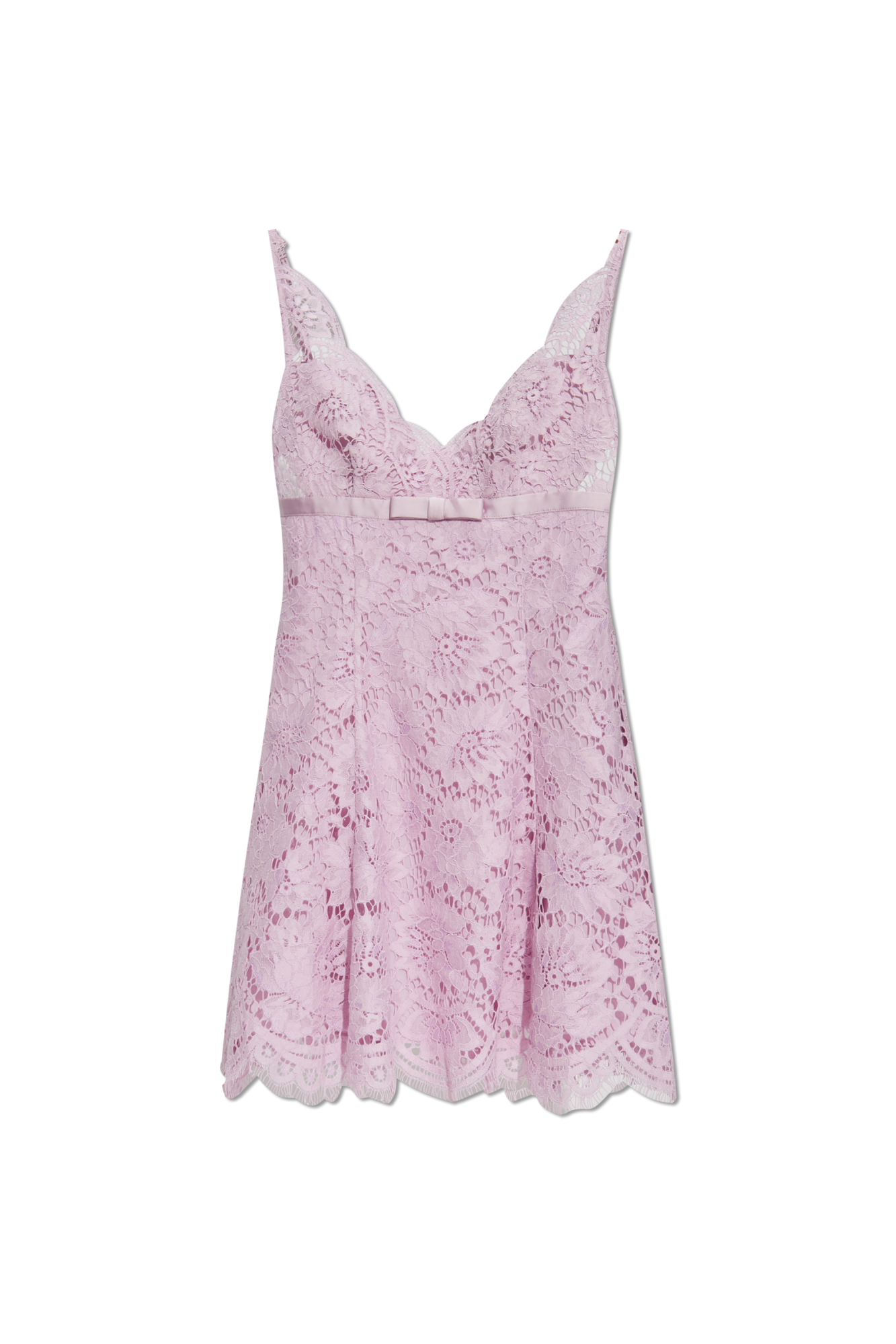 ワンピース SELF PORTRAIT DRESS (RS25005SAB) Rose pink pearl-trim satin mini dress Self Portrait - women